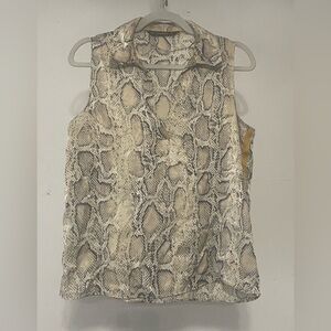 Zara Basic Snake Print Sleeveless Blouse